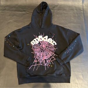 Black Purple Spider Hoodie Size M Mens Brand New Fast Shipping Puff Print